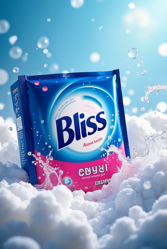 remove packet now make a facebook post for surf excel packet but write bliss instead of surf excel, exact surf excel, bliss write detergent, happy hijabi girls, men, playing. huge effect, use only english language on packet, huge picture, detergent bubbles every where, look like world is full of clean clothes, write bliss in surf excel like packet, royal blue and shoking pink color packet of bliss. everyone wearing clean clothes and buying bliss detergent powder.