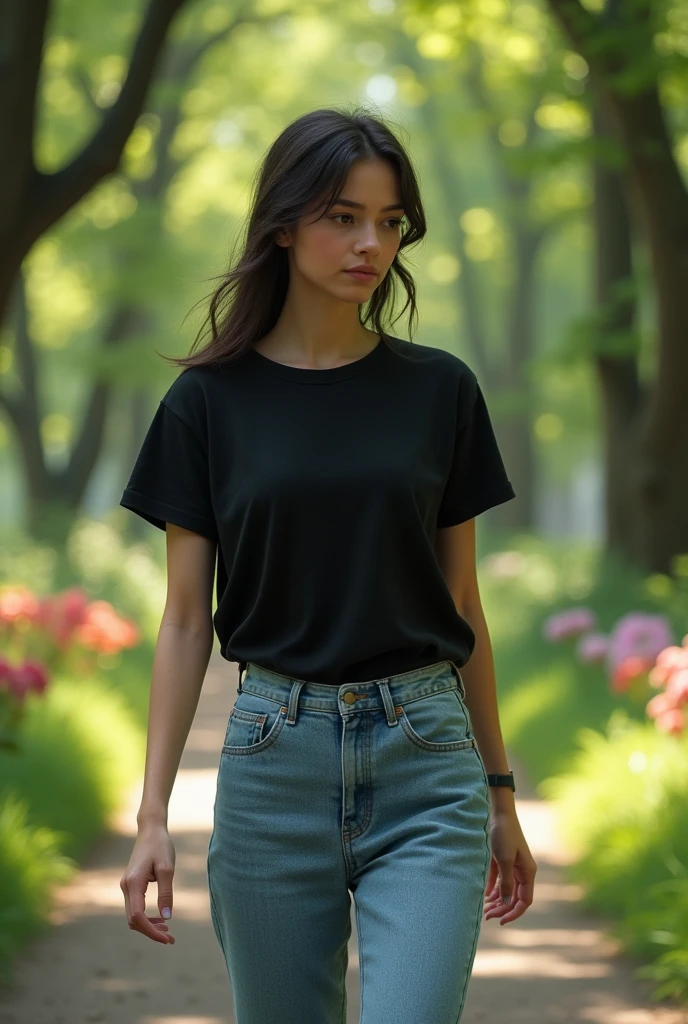 best quality,ultra-detailed,(photorealistic:1.37), Hermione Granger, smiling, tight clothes, full body, front view, panties, t-shirt,Hogwarts background, sitting on bench, outdoor, flat torso,