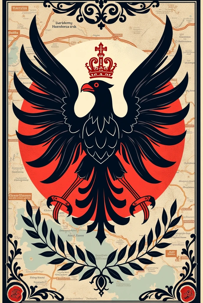 Polish patriotic graphics with a cartographic and map motif