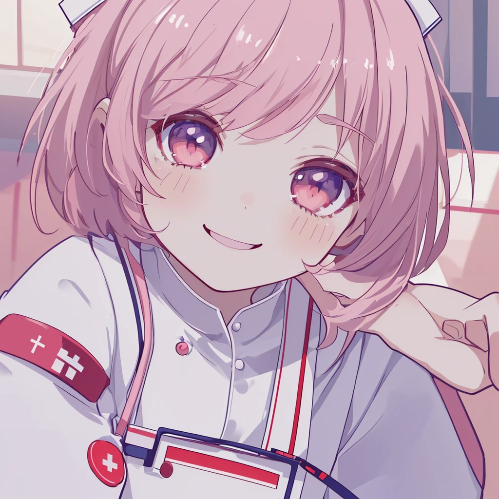 chibi,1girl, nurse aide uniform, smiling,(best quality,4k,8k,highres,masterpiece:1.2),ultra-detailed,anime style illustration