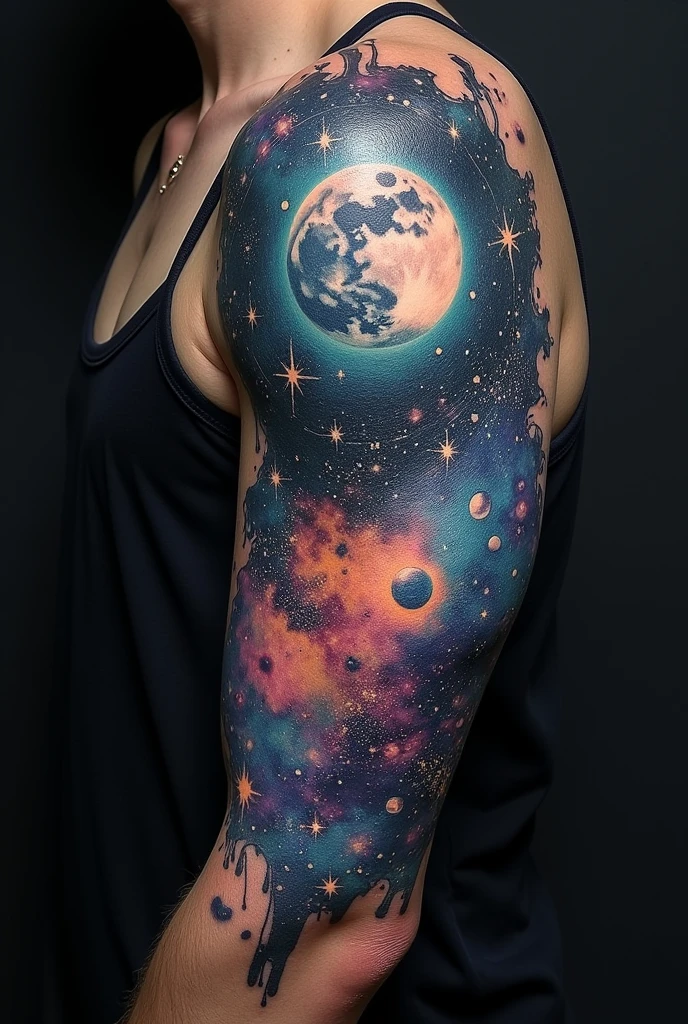 Tattoo inspired by the universe of the moon
