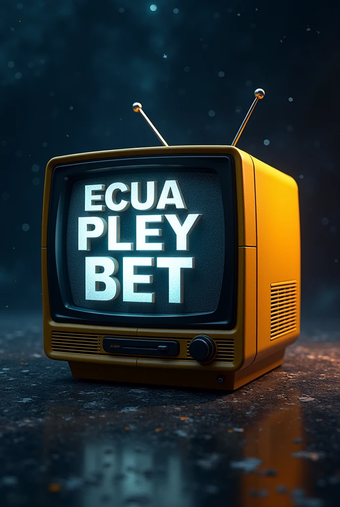 create yellow old tv with name ECUA PLEy BET letters 3D wallpaper tv GALAXIA
entertainment TV