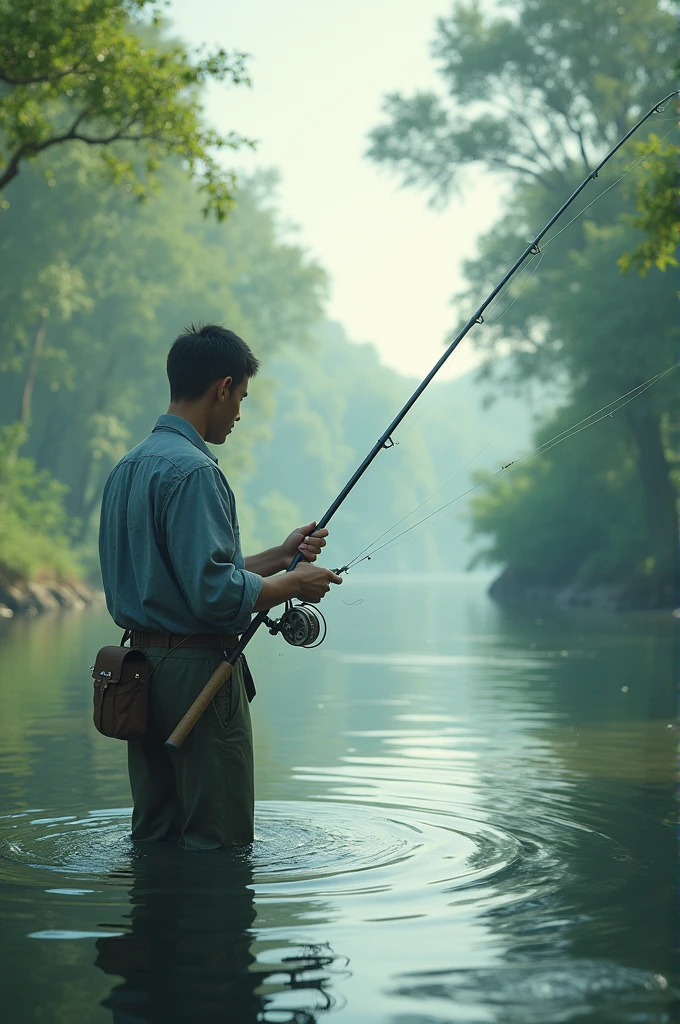 Fishing with rod and reel
