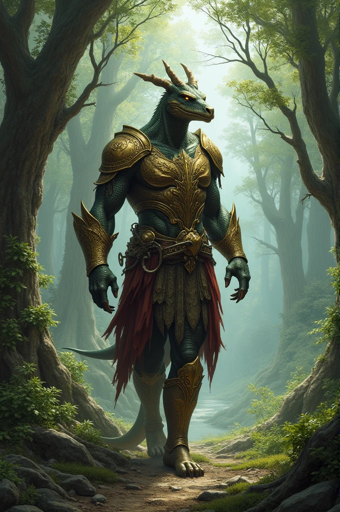 Dragonborn, messingschuppen, ranger, forrest