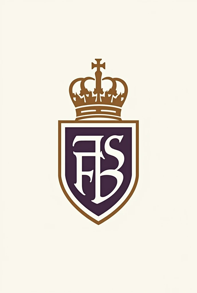 create a football logo, with classic and minimalist design, with predominant colors white, gold and purple, with representative details of the German city of Munich, the shield with a German crown on top of it.