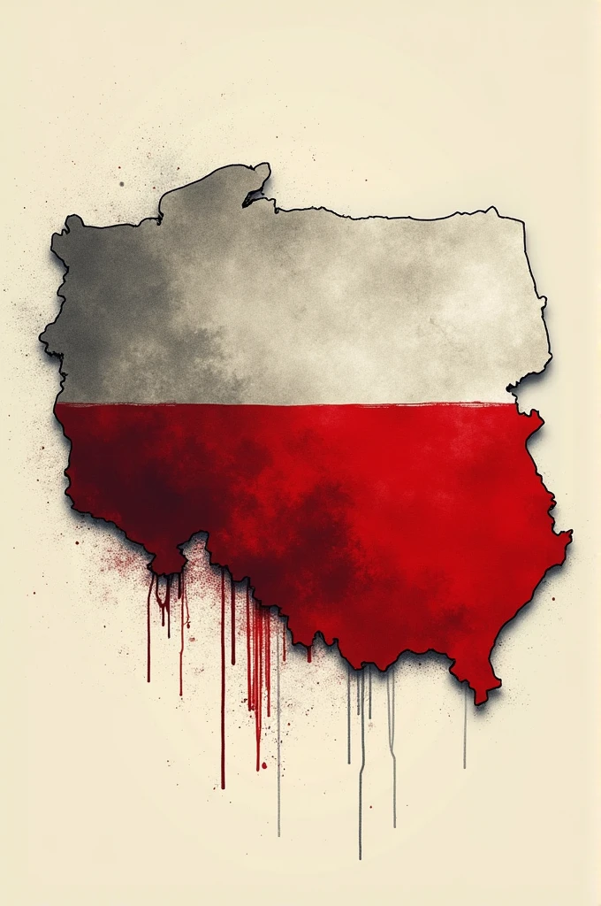   patriotic Polish Poster, cartographic motif, z białym orłem