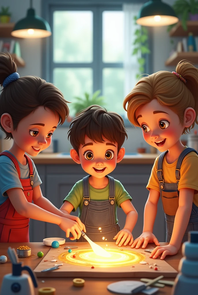 It depicts children doing a practical activity., like a cooking class, robotics or art. This shows how they apply their skills in a real-world environment..