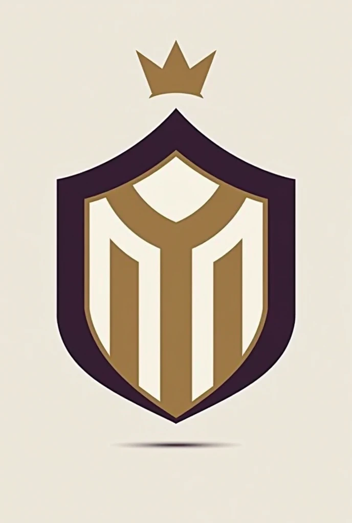 create a football logo, with classic and minimalist design, with predominant colors white, gold and purple, with representative details of the German city of Munich, the shield with a small German crown above it. 