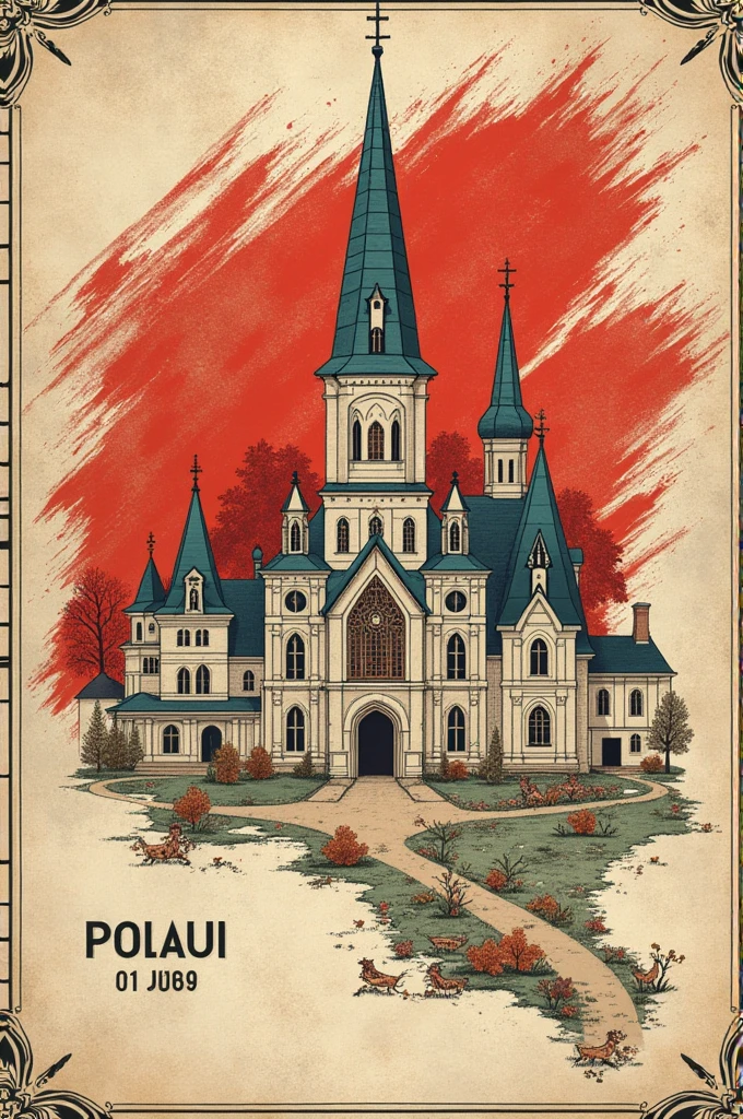 patriotic Polish cartographic poster
