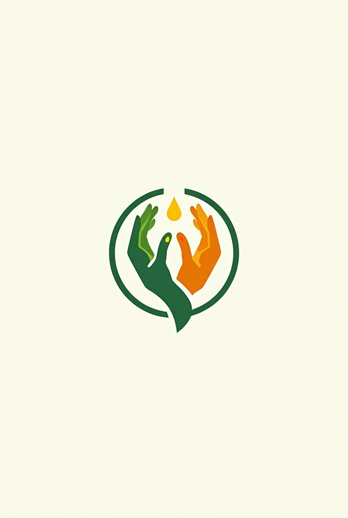 Crea un logotipo de three hands, a heavenly hand, una mano verde y otra mano naranja tomadas de la muñeca las three hands rodeada de 2 círculos uno pequeño y otro un poco más grande que los rodee totalmente
Solo three hands recuerda, three hands