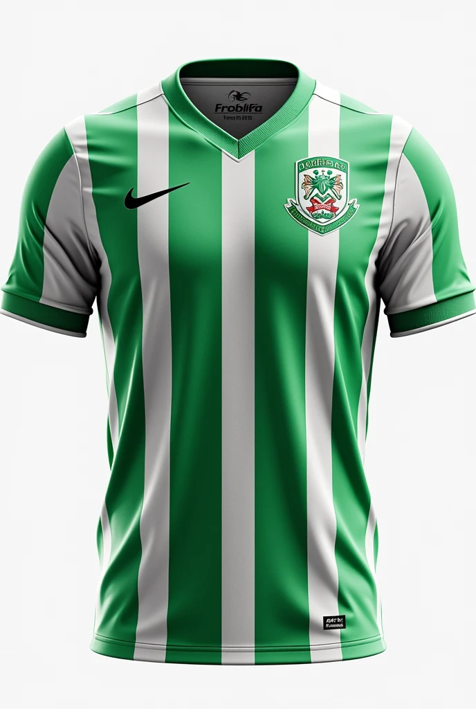 Generate football shirt for Žalgiris Vilnius. Green and white stripef