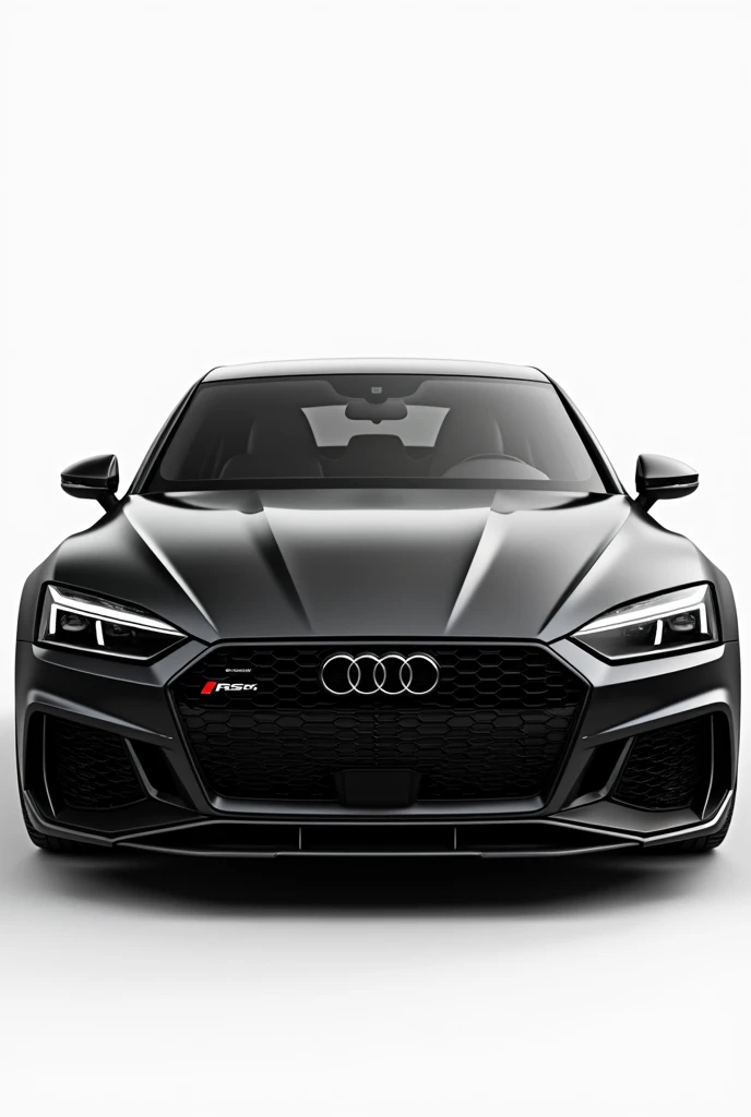 Audi RS5 matte black, very close, highly detailed, white background clean