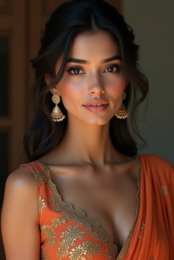 (photorealism:1.2), beautiful woman, indian salwar suit ,tight leggings ,hot legs ,full sized photo