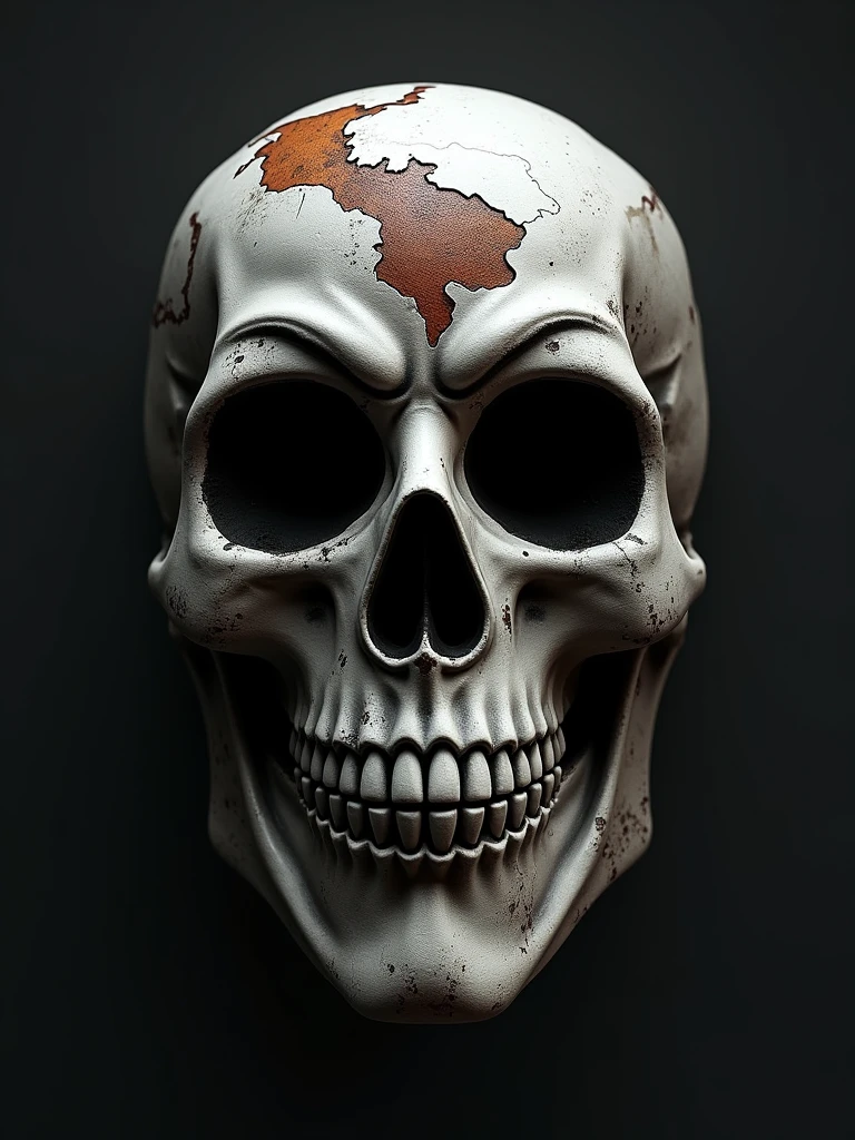 logo "Venezuela Libre" stylish letter logo front, background a mask of skull with Venezuela maps ,realistic and attitude with logo of Anonymous ,realistic real
