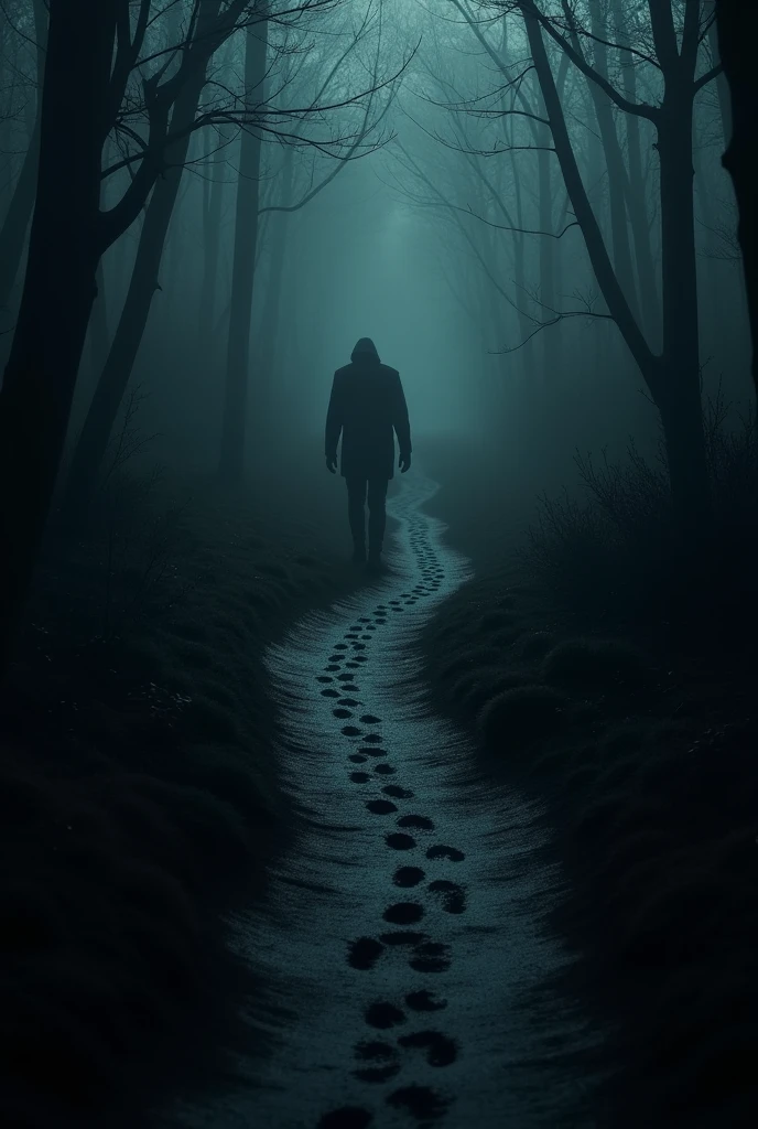 Path of footprints in the dark