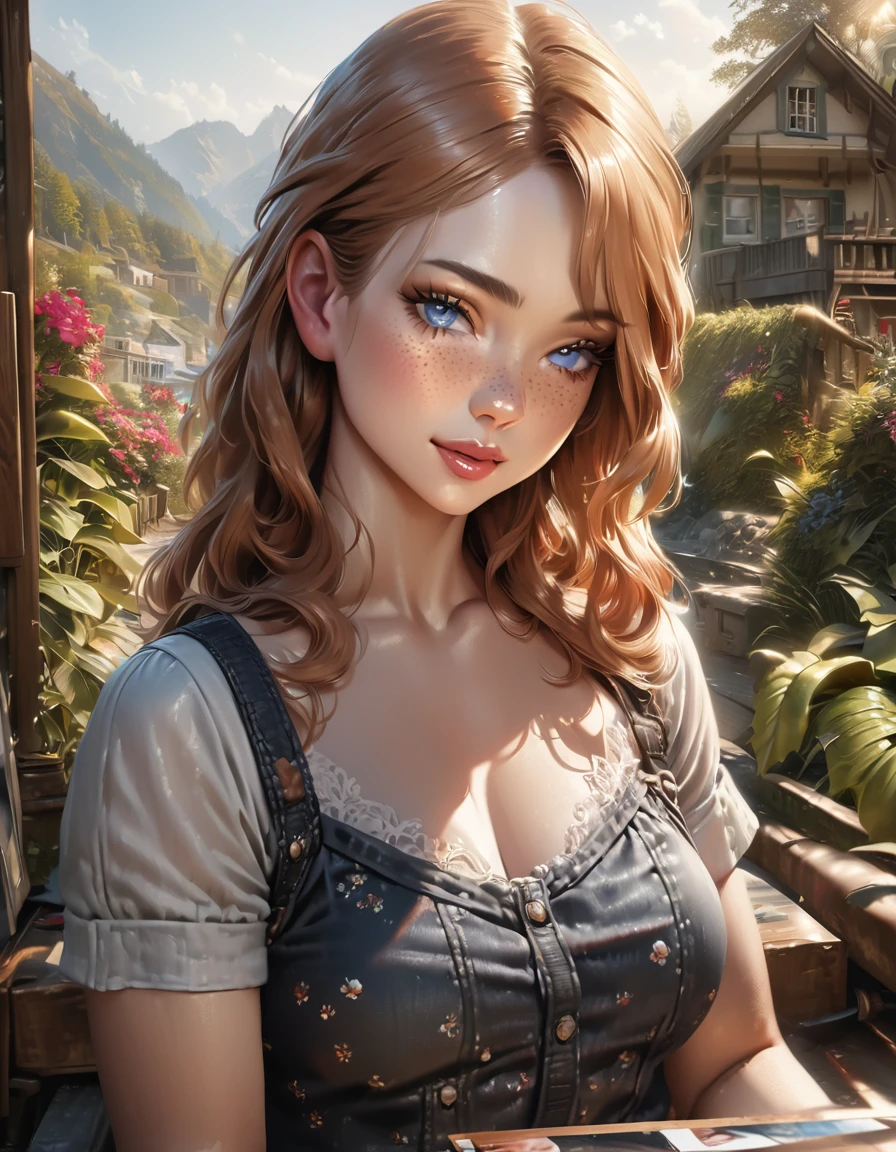 (1.Miss, Solitary), 8K, ((Piece Fly:1.4)),(((best quality))),((Super detailed)),((((Reality)))), Reality:1.37, (Surreal), (one example), (high resolution), (Very detailed), (最高のone example), (Super detailed細壁紙), (detailedface), (Beautiful expression), ((詳細 best qualityのスキン:1.2)), ((moist skin)), ((Blushing cheeks)), (Super detailed細な背景, Detailed background), Ridiculous solution, Blonde Hair, Emma Stone, Medieval Queen, (((Large Breasts、Breast sagging、Low-cut,Cleavage ,Wide hips,)))((Long legs)),Hourglass figure))Green valley, Gold Crown, diamond, Medieval architecture, portrait, skirt