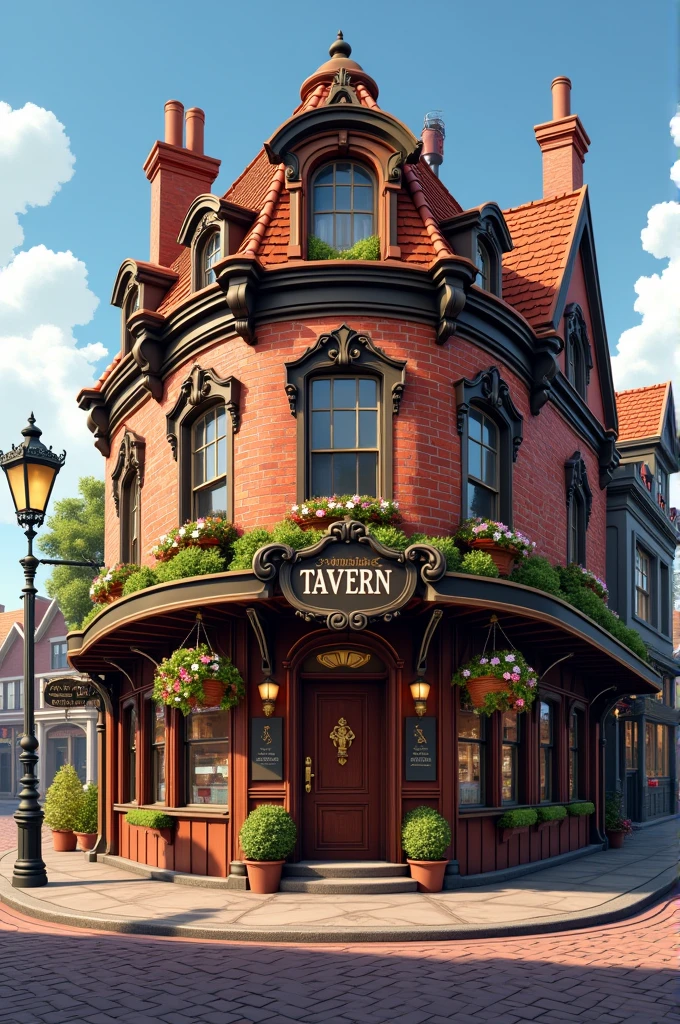 Beautiful Victorian tavern on a street corner 