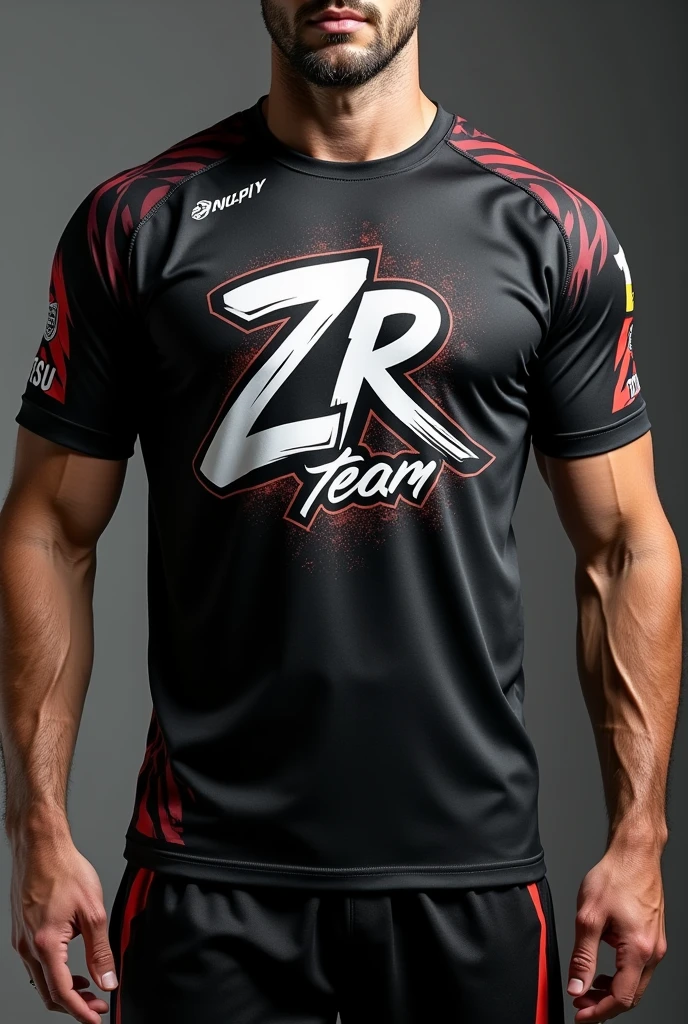 create a shirt with the symbol "ZR team" sport jiu-jitsu 
