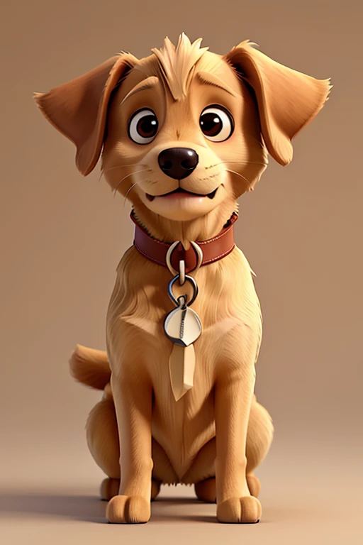Sketch-style portrait of a light caramel golden retriever dog, with short hair, elongated body, short legs with erect ears