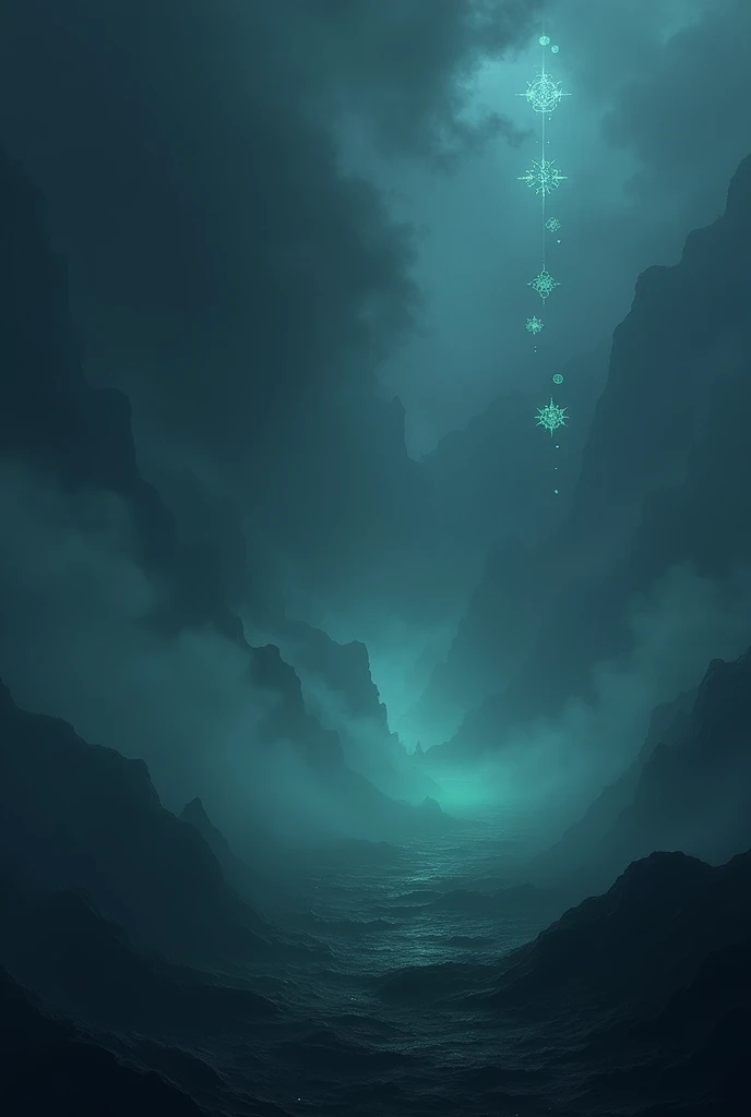 Dark fog wallpaper, and phosphorescent colored runes