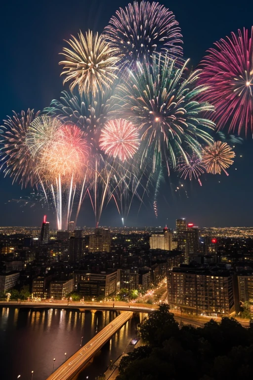 Fireworks captured by a drone