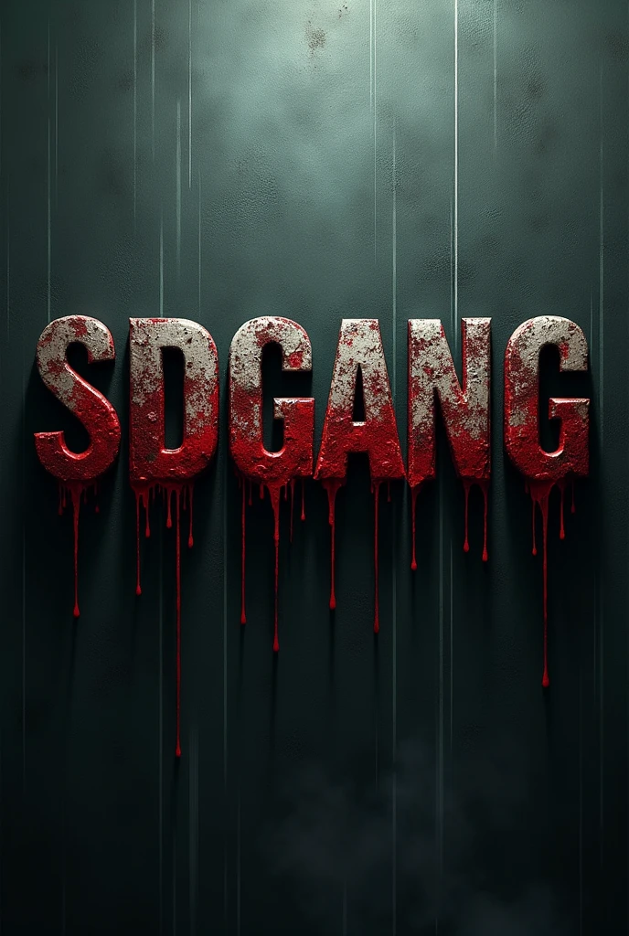 makes a cover with the phrase SDGang and that the letters have blood and a dark background
