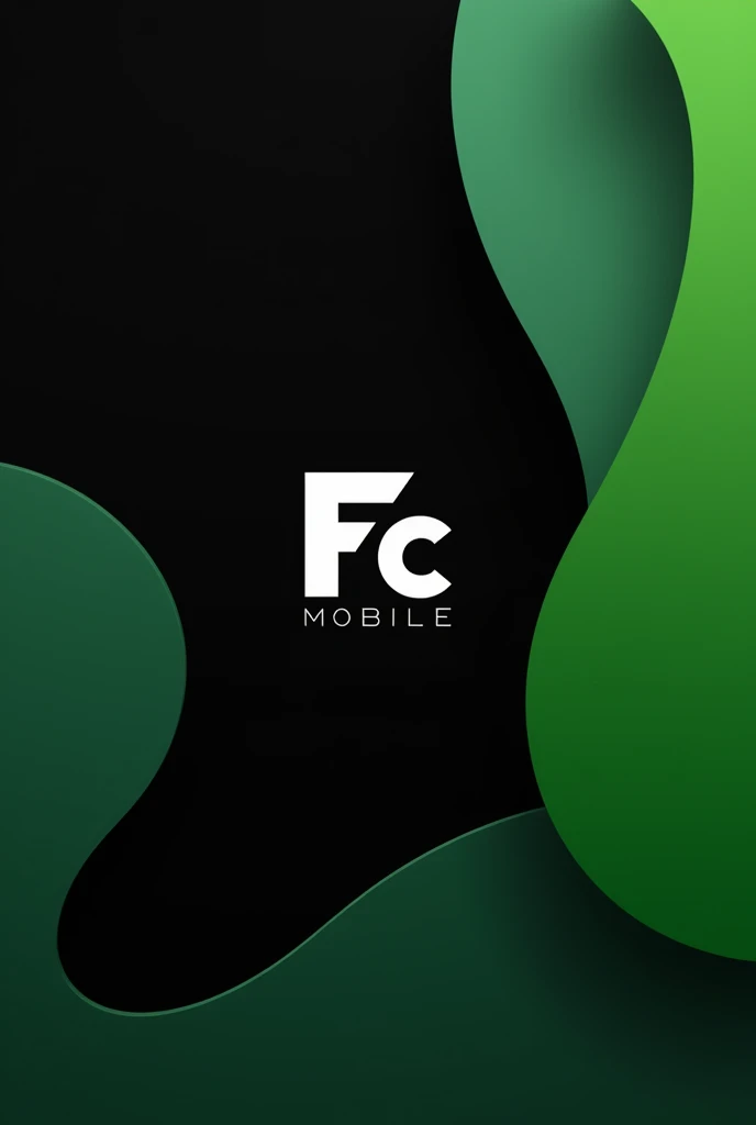 A black and little green background, 1:1 photo, with the Fc Mobile logo in it