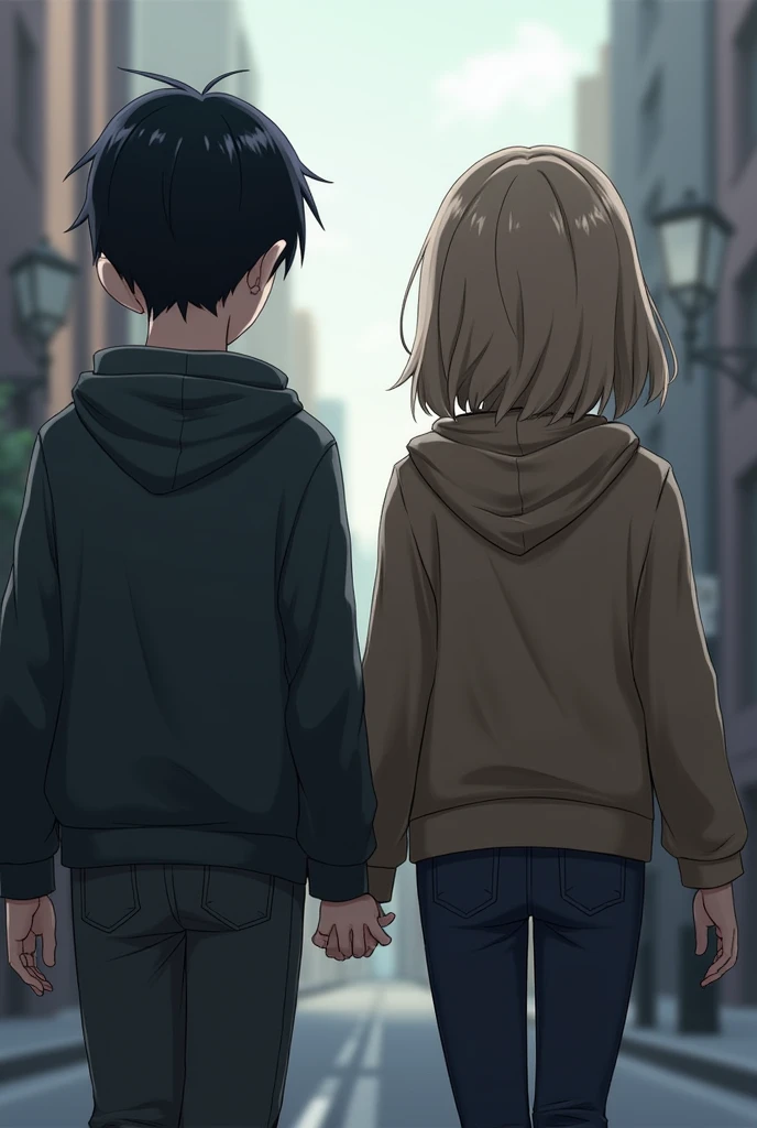 Image of 2 teenagers walking back to back 