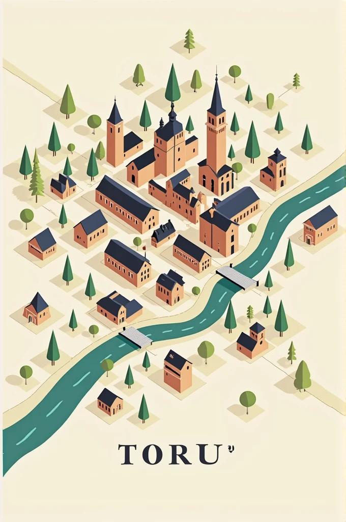 Uproszczona mapa Torunia