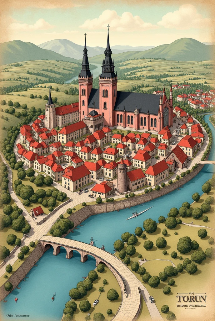Map of the city of Toruń