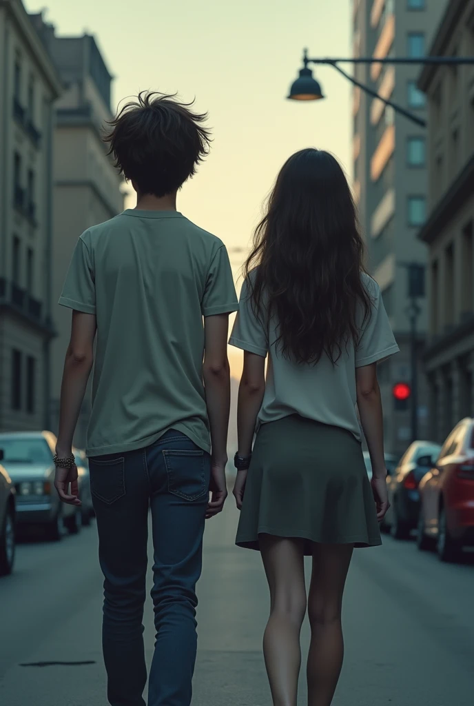 image of 2 teenagers walking back to back