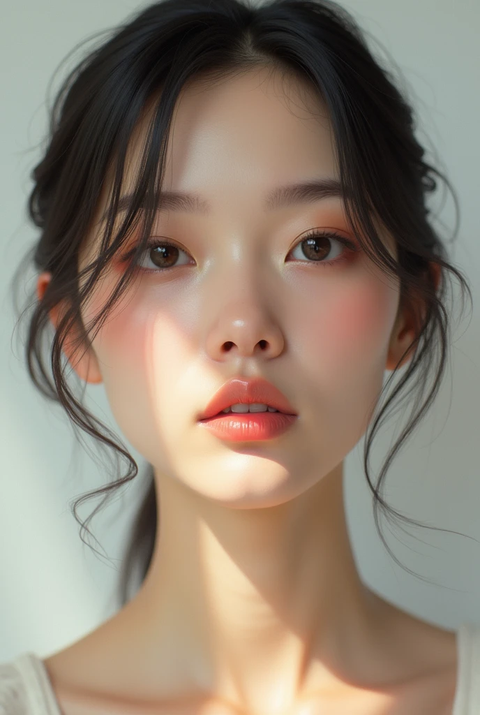 with smaller neck and less makeup