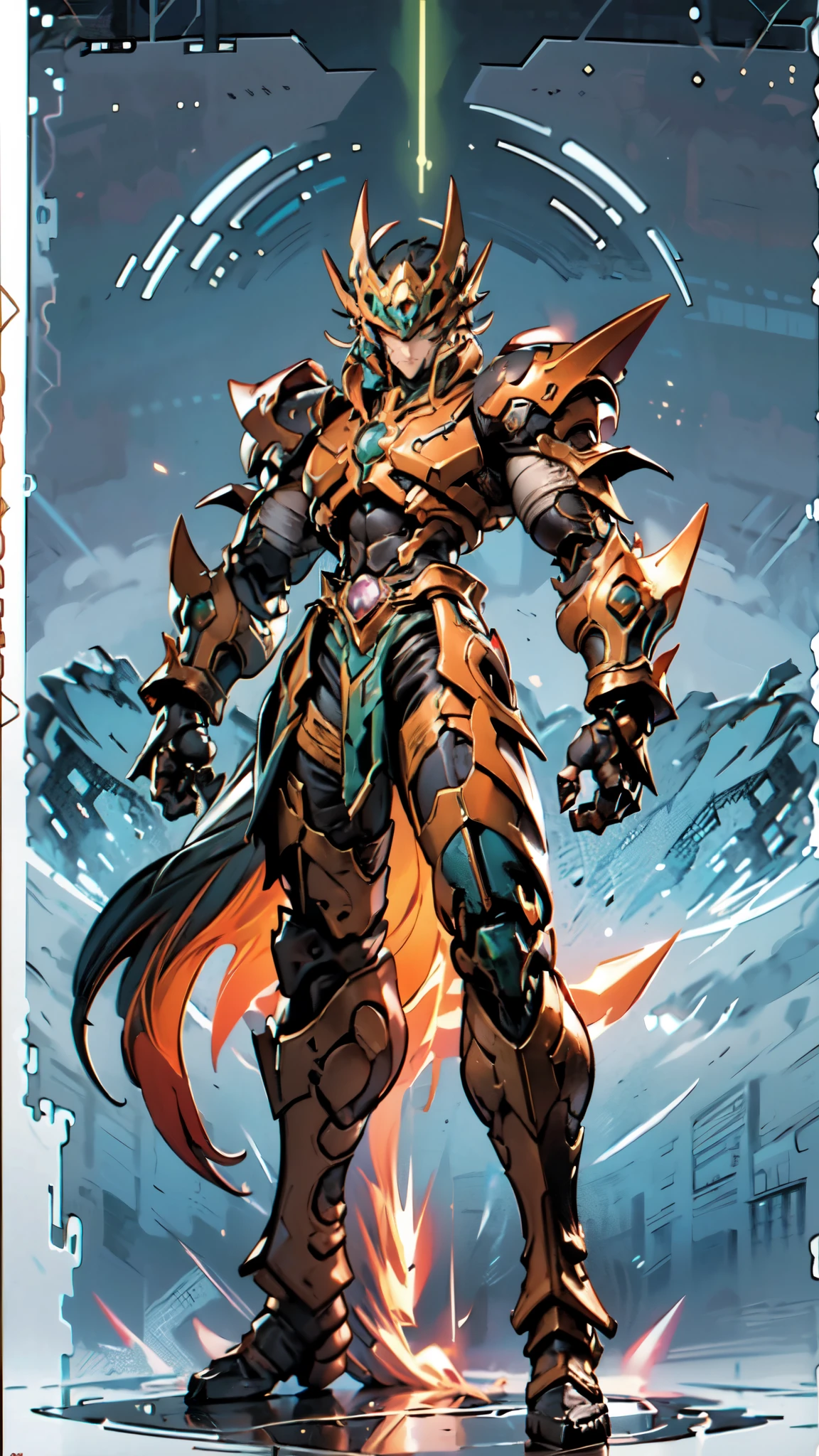 (masterpiece:1.5, best quality:1.5, extremely delicate:1.5), a man wearing a full-face helmet, a fantasy-style biotech armored combat suit, green eyes, (a composite layered chest armor), fully enclosed shoulder guards, matching arm and leg guards, belt of Neon circuit, (the color scheme is primarily black with green and red accents), the design balances heavy with agility, a high-tech bio-mecha armor, (Armor Concept Inspired by Kamen Rider, stand on the top of a skyscraper in a futuristic sci-fi city), this character embodies a finely crafted fantasy-surreal style armored hero in anime style, exquisite and mature manga art style, (element, plasma, energy, the armor glows), ((male:1.5)), metallic, high definition, highres, ultra-detailed, ultra-fine painting, professional, perfect body proportions, golden ratio, anatomically correct, symmetrical face, extremely detailed eyes and face, high quality eyes, creativity, RAW photo, UHD, 32k, Natural light, cinematic lighting, masterpiece-anatomy-perfect