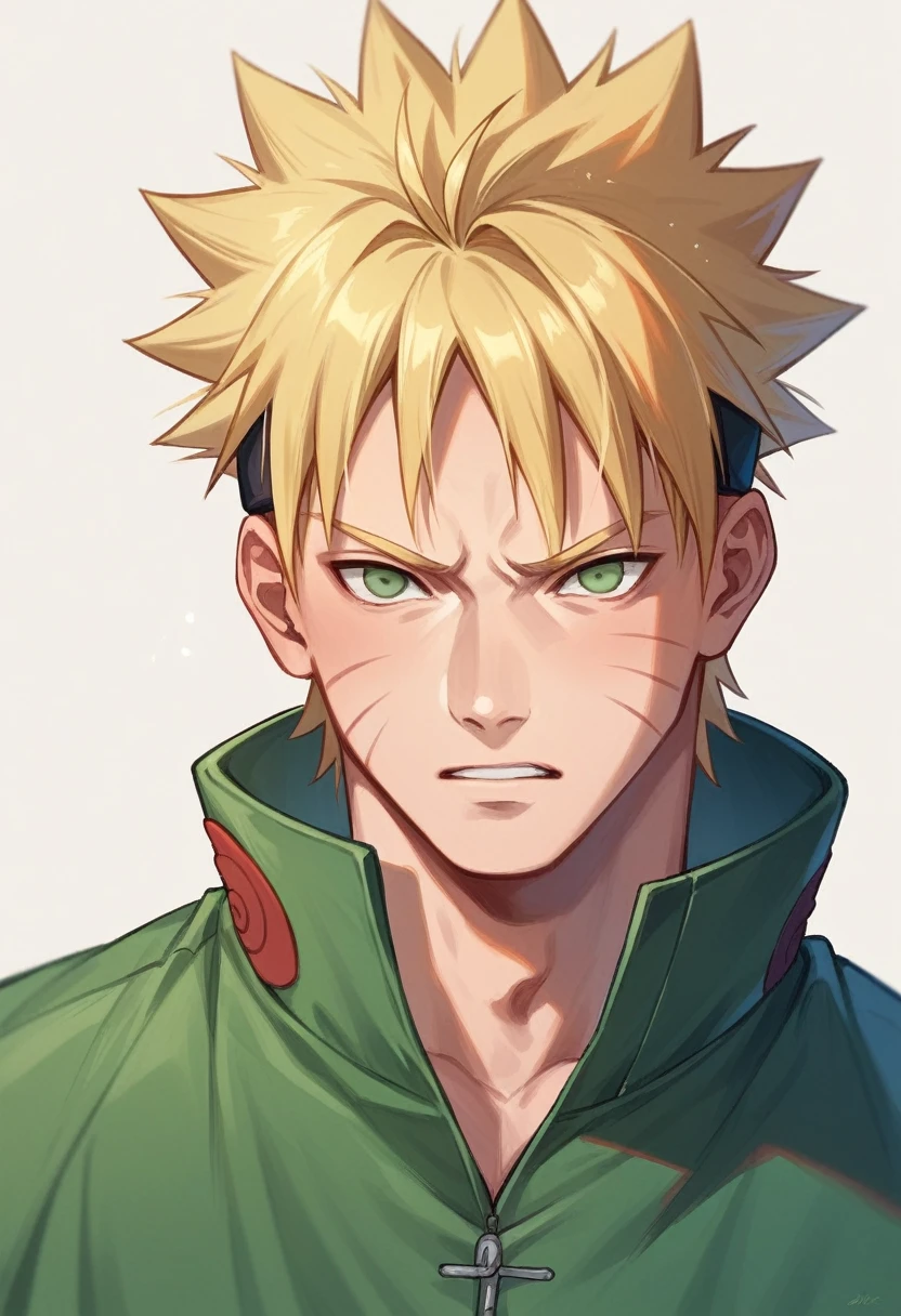 A macho boy, Naruto Uzumaki who has blonde and spiky hair, has a cat's mustache, totally naked and nude with his penis and balls showing, Another boy, Sasuke Uchiha is an emo male who has black, spiky hair., Sharingan red eyes, totally naked and nude with his penis and ball showing, the two boys are fighting with each other, they both look angry, ruin background in the sky