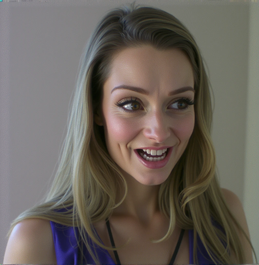 a detailed beautiful sexy evil witch with a big long nose, big inflated forehead, long blonde hair, eyebrows raised seductively, perfect teeth, big teeth, wearing a blue dress, evil laugh, cinematic lighting, hyper realistic, 8k hd resolution, highly detailed, photorealistic, masterpiece, cartoonishly big evil eyes