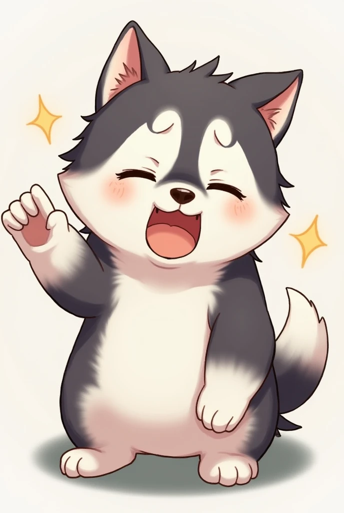 (Highest quality,Extremely detailed depiction,Incredible high resolution),Cute Siberian Husky,Circle々Fat Siberian Husky puppy,Deformed Character,Shocked facial expression,