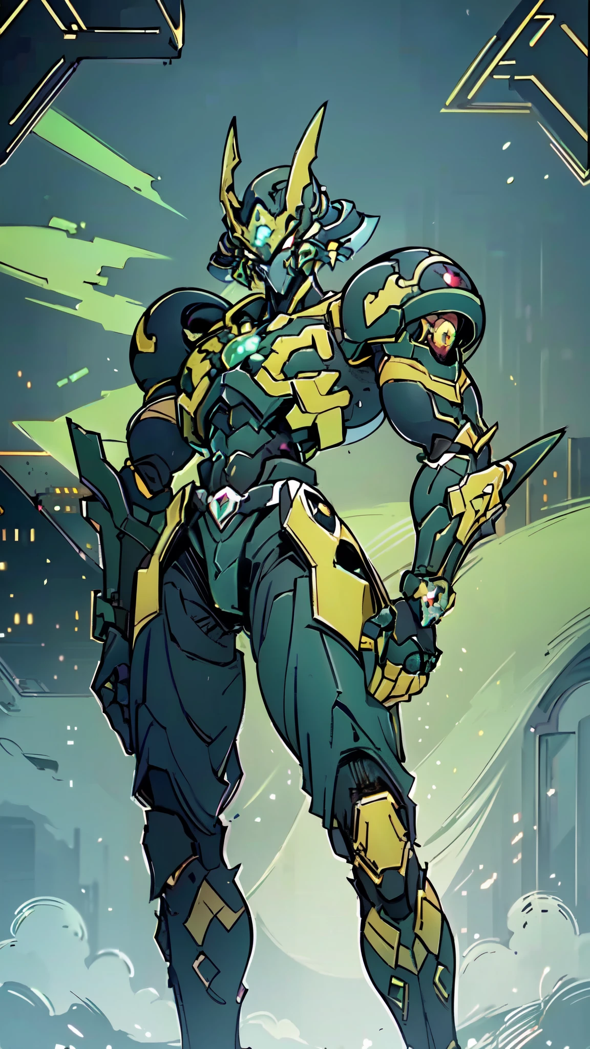 (masterpiece:1.5, best quality:1.5, extremely delicate:1.5), a man wearing a full-face helmet, a fantasy-style biotech armored combat suit, green eyes, (a composite layered chest armor), fully enclosed shoulder guards, matching arm and leg guards, belt of Neon circuit, (the color scheme is primarily black with green and red accents), the design balances heavy with agility, a high-tech bio-mecha armor, (Armor Concept Inspired by Kamen Rider, stand on the top of a skyscraper in a futuristic sci-fi city), this character embodies a finely crafted fantasy-surreal style armored hero in anime style, exquisite and mature manga art style, (element, plasma, energy, the armor glows), ((male:1.5)), metallic, high definition, highres, ultra-detailed, ultra-fine painting, professional, perfect body proportions, golden ratio, anatomically correct, symmetrical face, extremely detailed eyes and face, high quality eyes, creativity, RAW photo, UHD, 32k, Natural light, cinematic lighting, masterpiece-anatomy-perfect