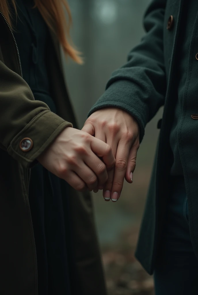 Tumblr photo of a couple&#39;s joined hands. The girl&#39;s hand is light brown and the boy&#39;s is white.. dark scenery