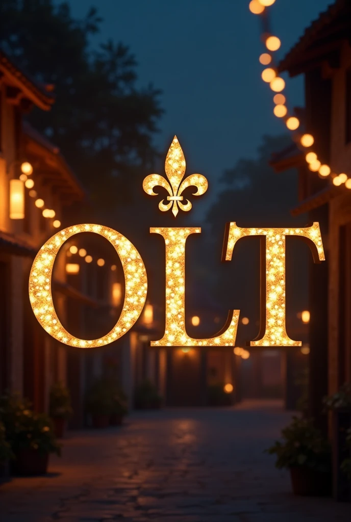 logo of a tourism company, using the letters OLT merging, detailed and elegant, trips, posh, luxury, background in illuminated places,
dazzling, rustic,
