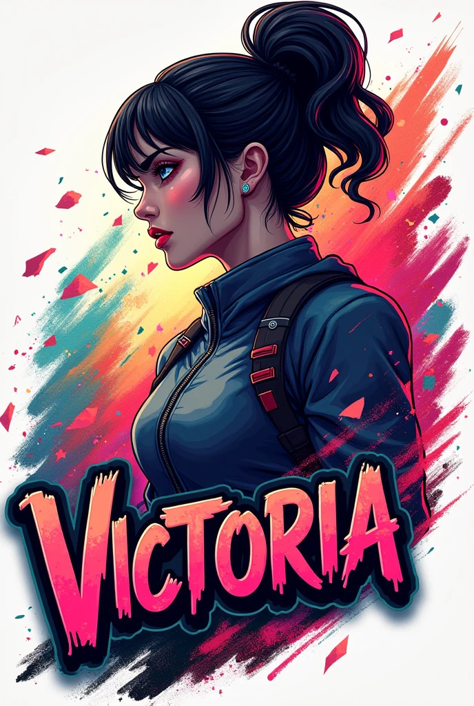 Create a sticker with the name Victoria and the theme of Intensely 2