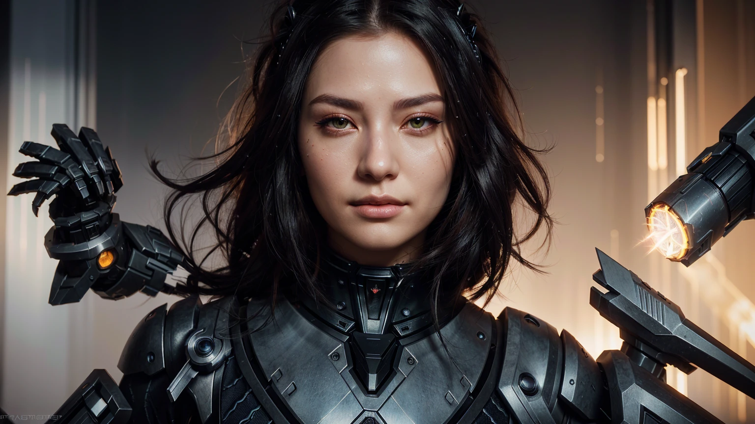fantasy raven style hairs, steel mechanical raven head with hairs, sci-fi, a close up of a sexy woman - sci-FI  with a sci fiorer on her face, Mechanical raven IN HAIRS, glowing light feathers in hairs, fiol glowing eyes, hd , cinematic, cinematic light, dinamic, rossdraws portrait, fantasy concept art portrait, wojtek fus, rossdraws 2. 0, rossdraws 1. 0, rossdraws digital painting, epic fantasy digital art style, cgsociety portrait, rossdraws global illumination, :: rossdraws, alexandra fomina artstation