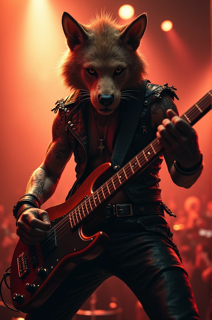 Generate me an animal Whose rock style with a guitar 