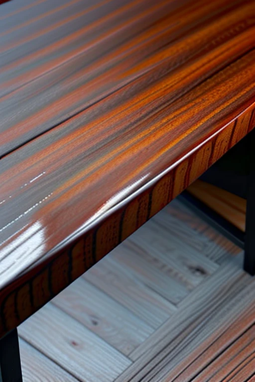 beautiful wooden lacquered table, highly detailed, photorealistic, 8k, studio lighting, dramatic lighting, warm color tones, gloss texture, intricate wood grain, reflective surface, elegant design, minimalist style, natural setting, soft shadows, ambient occlusion, depth of field