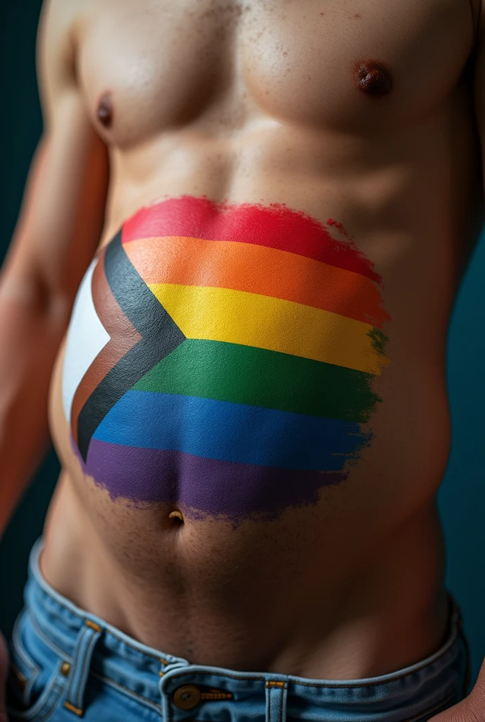 A dick with a LGBT flag in the urethra