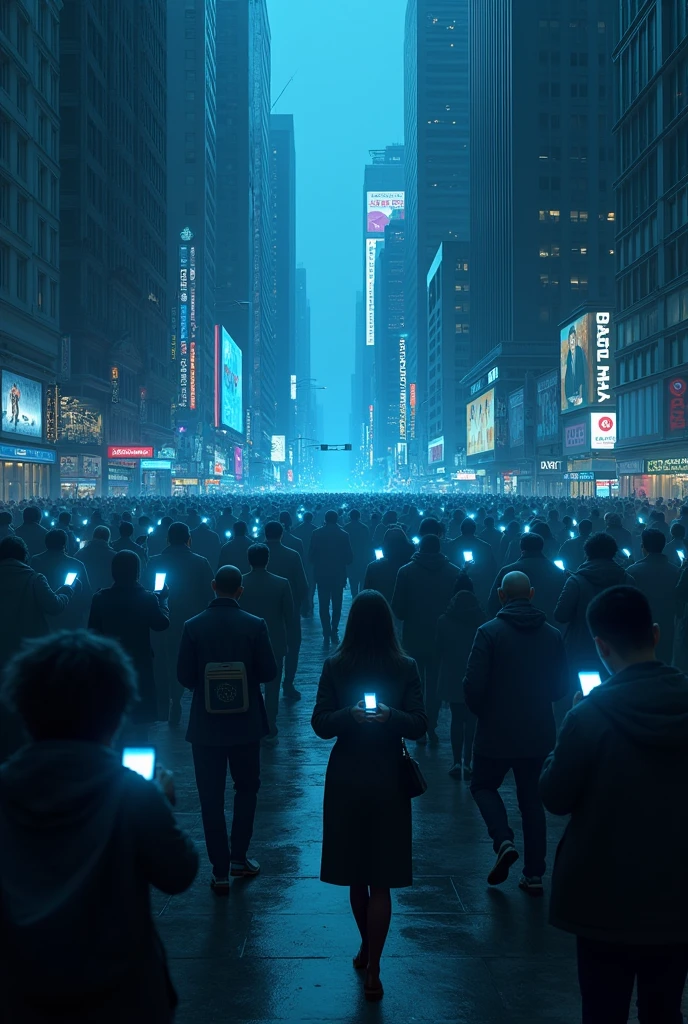 Society immersed in social networks In the middle of the street