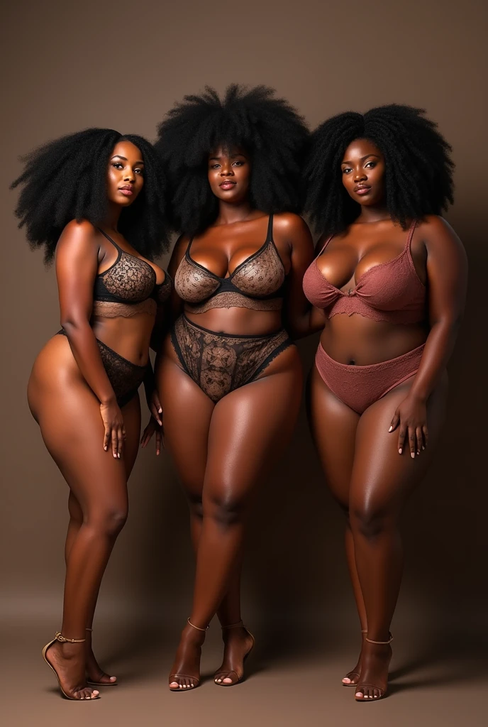 Many black women with wide hips, thick legs and huge ass in lingerie