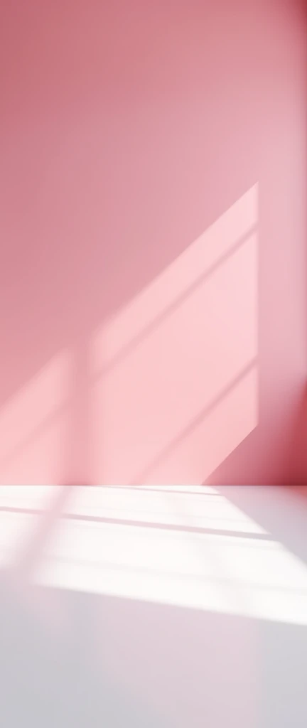 Create a very large female bedroom with no one in the photo and the entire front empty and a very pink wall. And white floor without plants.