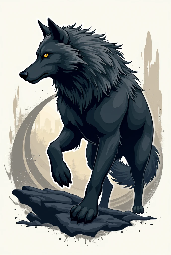 create a logo that has a wolf and mix it with a clock, It should be a logo that makes you feel powerful