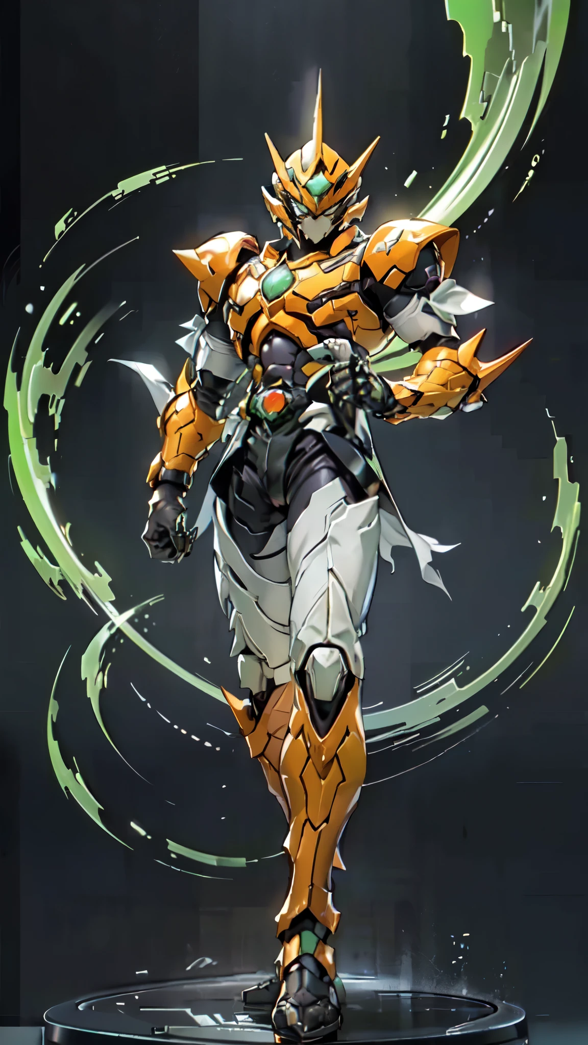 (masterpiece:1.5, best quality:1.5, extremely delicate:1.5), a man wearing a full-face helmet, a fantasy-style biotech armored combat suit, green eyes, (a composite layered chest armor), fully enclosed shoulder guards, matching arm and leg guards, belt of Neon circuit, (the color scheme is primarily black with green and red accents), the design balances heavy with agility, a high-tech bio-mecha armor, (Armor Concept Inspired by Kamen Rider, stand on the top of a skyscraper in a futuristic sci-fi city), this character embodies a finely crafted fantasy-surreal style armored hero in anime style, exquisite and mature manga art style, (element, plasma, energy, the armor glows), ((male:1.5)), metallic, high definition, highres, ultra-detailed, ultra-fine painting, professional, perfect body proportions, golden ratio, anatomically correct, symmetrical face, extremely detailed eyes and face, high quality eyes, creativity, RAW photo, UHD, 32k, Natural light, cinematic lighting, masterpiece-anatomy-perfect