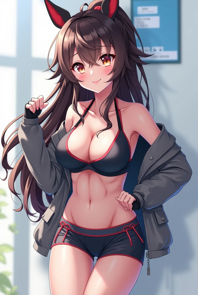 Sporty anime girl with semen